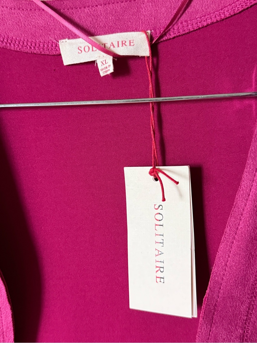 Solitaire Magenta Faux Suede Open Front Cardigan Duster - Size XL - NWT - Picture 4 of 7